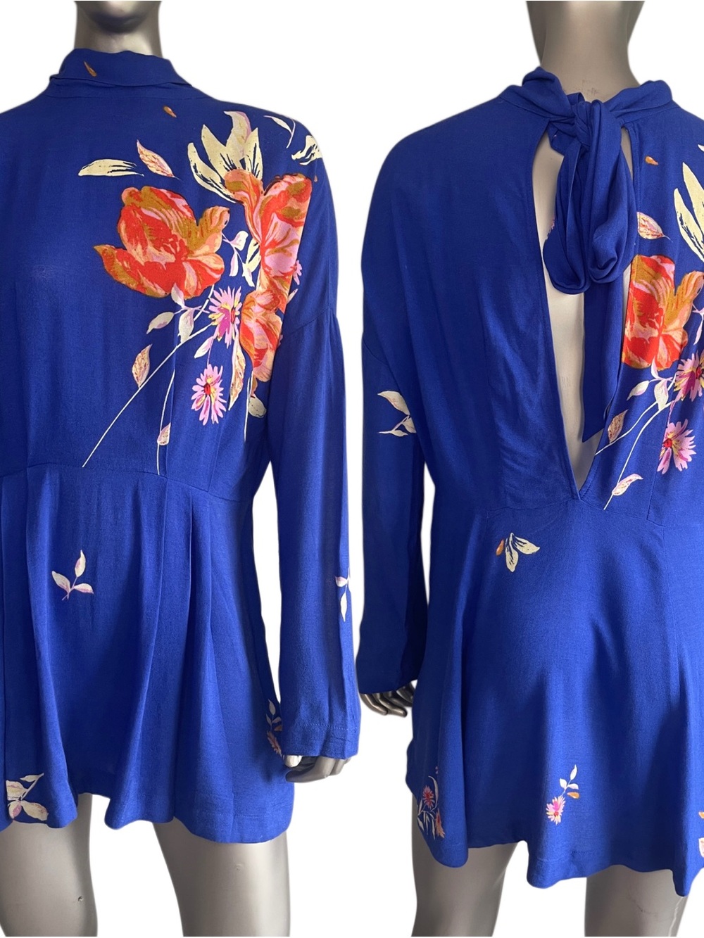 FREE PEOPLE Revolve Gemma Blue Tunic Mini Dress